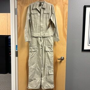 Periscope PS3983 Khaki Flight Suit jumpsuit Belted Super Cute Sexy Size 9 NWT